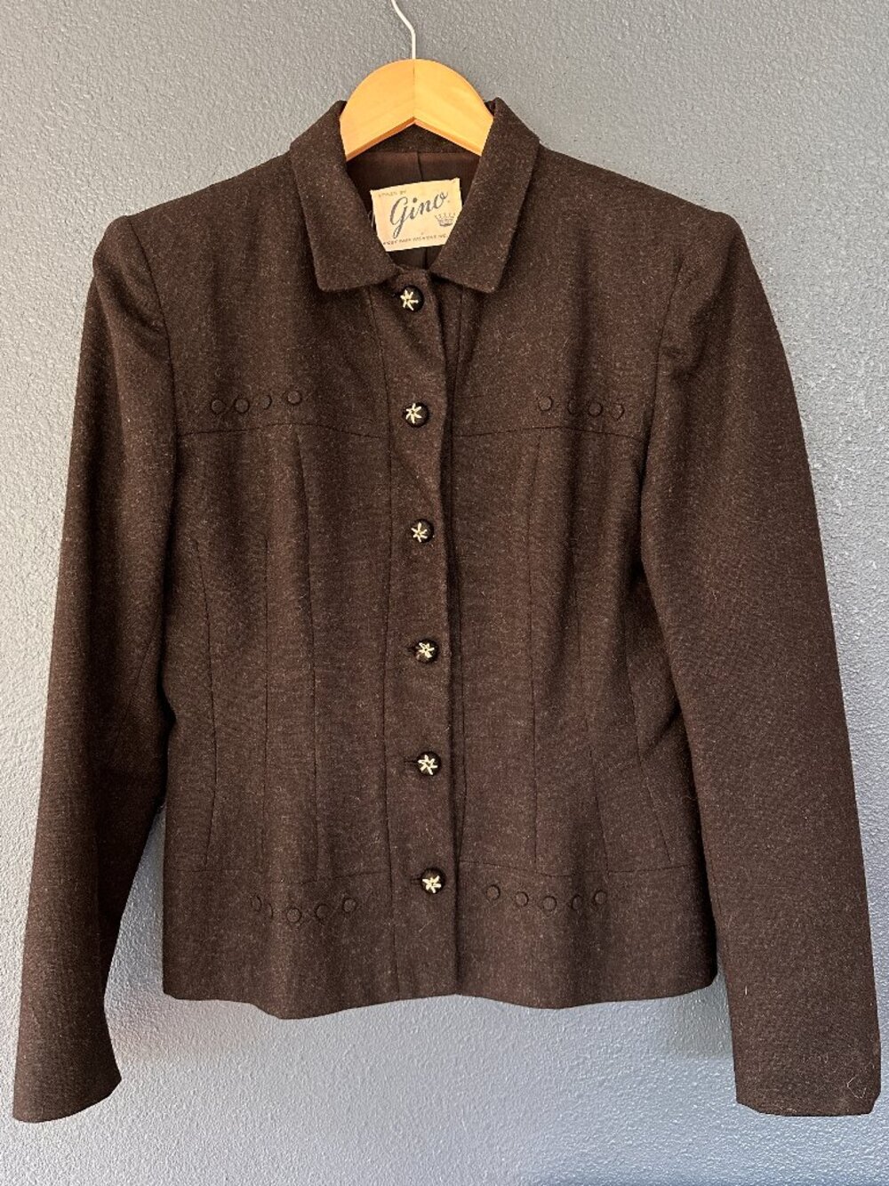 1940's One of a Kind Tailored Black Wool Blazer